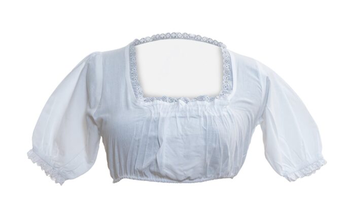 Fascinating Snowflake White Dirndl Blouse