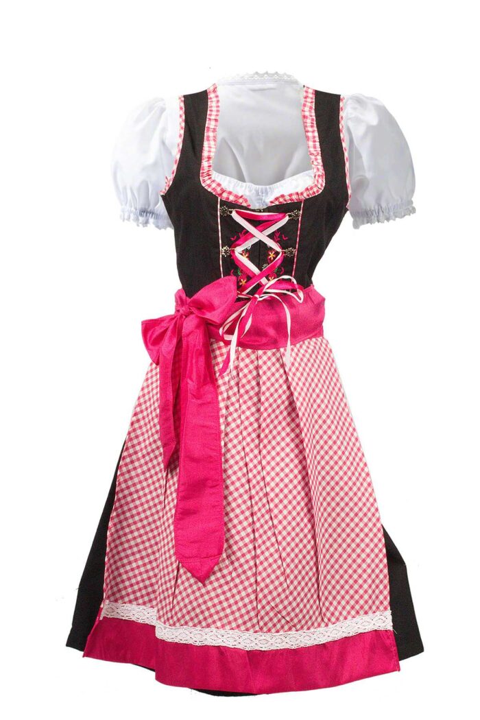 Bavarian Dirndl in Pink and Black