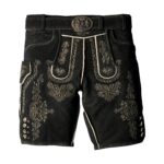 Charcoal Embroidered Lederhosen in Timeless Color