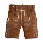 Charming Brown Lederhosen with Elegant Black Embroidery