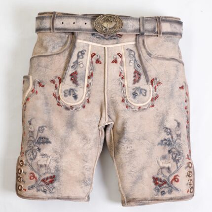 Authentic Herren Lederhosen – Vintage Grey