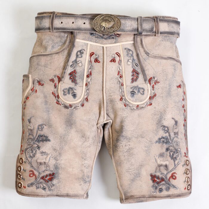Authentic Herren Lederhosen – Vintage Grey