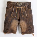 Authentic Men's Lederhosen in Sepia Raw Black