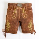 Men's Bavarian Lederhosen in Cherry Brown