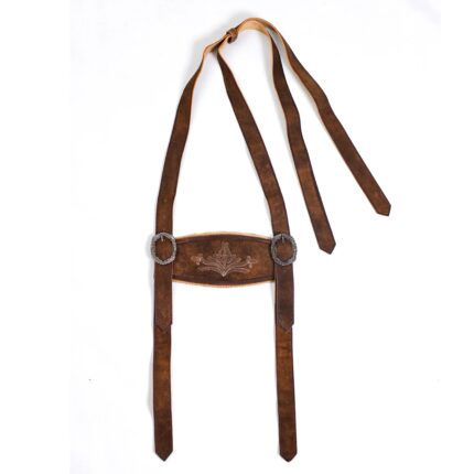 Authentic Bavarian Peanut Brown Embroidered Suspenders