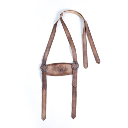 Faded Brown Bavarian Lederhosen Suspenders