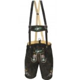 Authentic Dark Grey Embroidered Men's Lederhosen