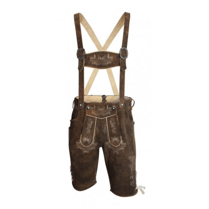 Authentic Traditional Men's Lederhosen - Brown