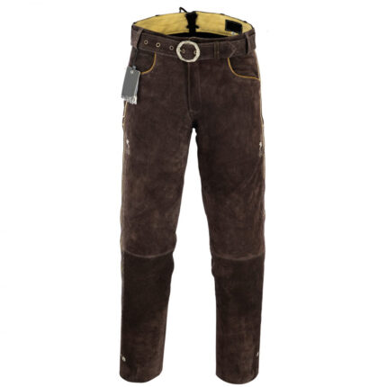 Authentic Long Brown Lederhosen for Men
