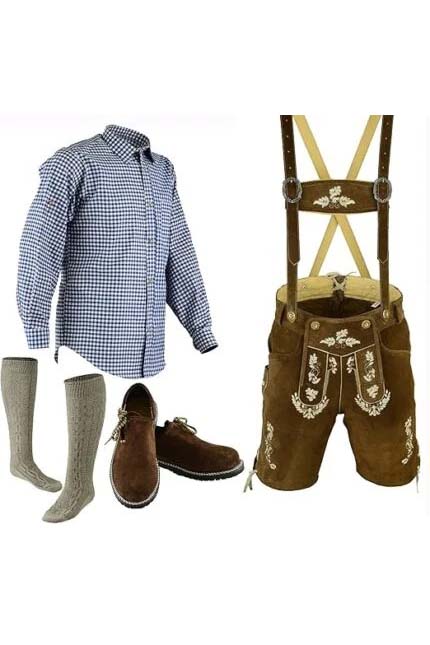 Bavarian Men's Lederhosen Complete Set
