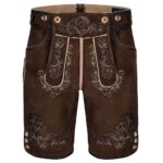 Bayerische Lederhosen aus Ziegenleder Louis in Schokoladenbraun