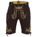 Bavarian Lederhosen Shorts for Men - Dark Brown 2024