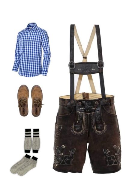 Bavarian Men's Lederhosen Oktoberfest Outfit Sets