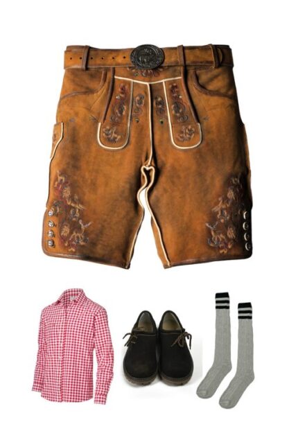 Bavarian Men's Lederhosen Outfit Set for Oktoberfest