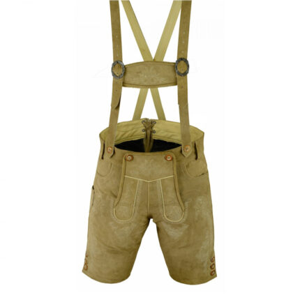 Traditional Bavarian Lederhosen for Men in Light Brown