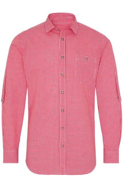 Dachstein Bavarian Red Shirt - Traditional Style