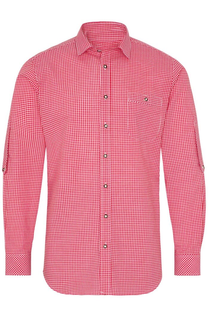 Dachstein Bavarian Red Shirt - Traditional Style