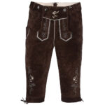 German Traditional Dark Brown Men's Lederhosen