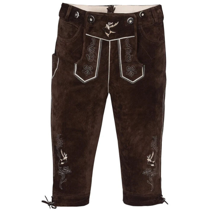 Dunkelbraune Herren Lederhosen – Traditional and Stylish