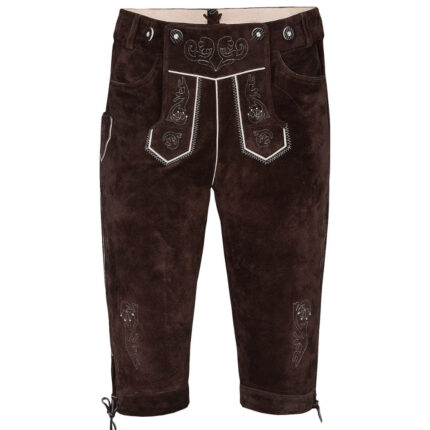 Dark Brown Knee-Length Trachten Lederhosen
