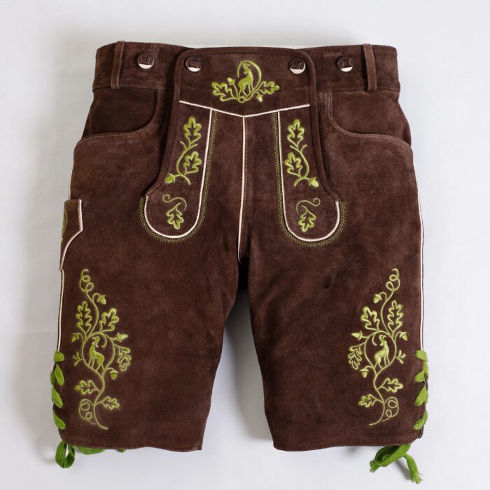 Authentic Alpine Lederhosen in Walnut Brown