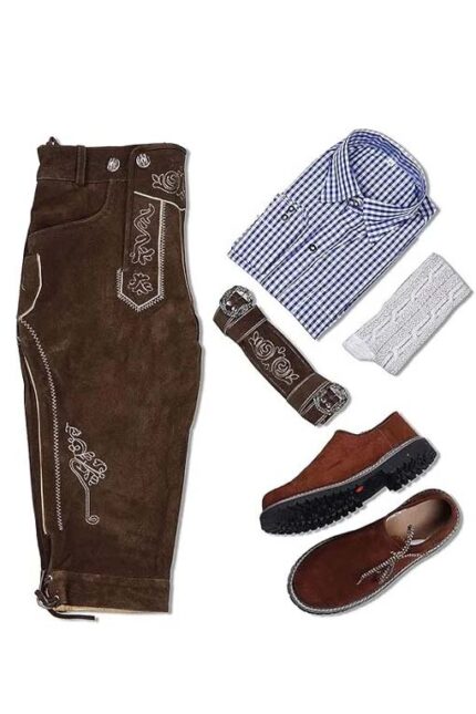 Men's Bavarian Trachten Lederhosen Outfit Set