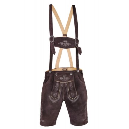 Authentic Men's Lederhosen in Chocolate Brown