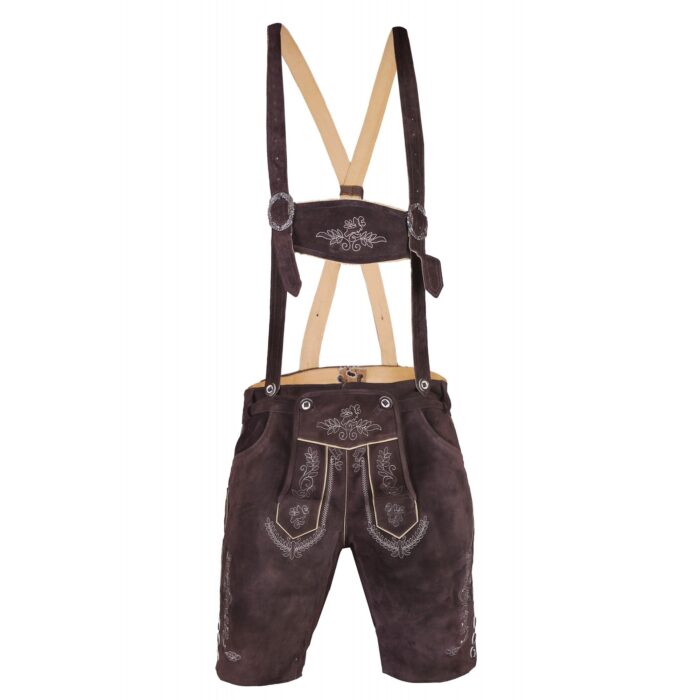 Authentic Men's Lederhosen in Chocolate Brown