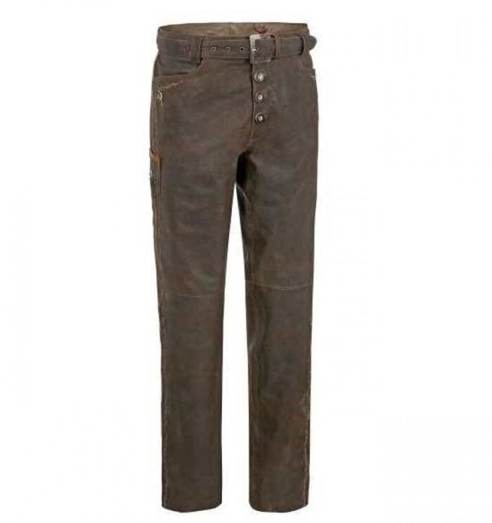 Dark Brown Traditional Long Lederhosen for Men