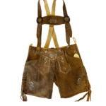 Country Maddox Boys Lederhosen in Light Brown with Suspenders