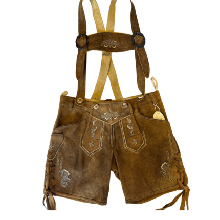 Country Maddox Boys Lederhosen in Light Brown with Suspenders