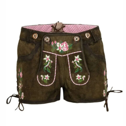 Bavarian Lederhosen for Women in Chocolate Brown