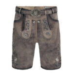 Bayerische Lederhosen Short in Gray and Brown