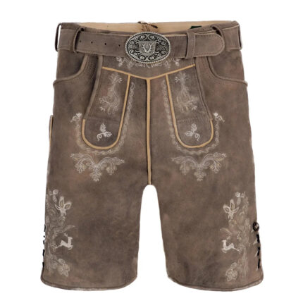 Bavarian Vintage Lederhosen Shorts in Brown