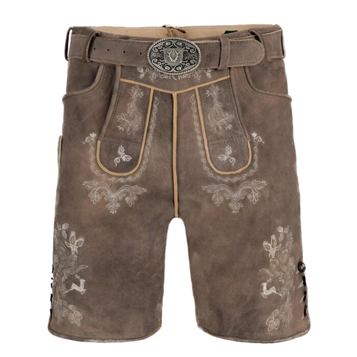 Bavarian Vintage Lederhosen Shorts in Brown