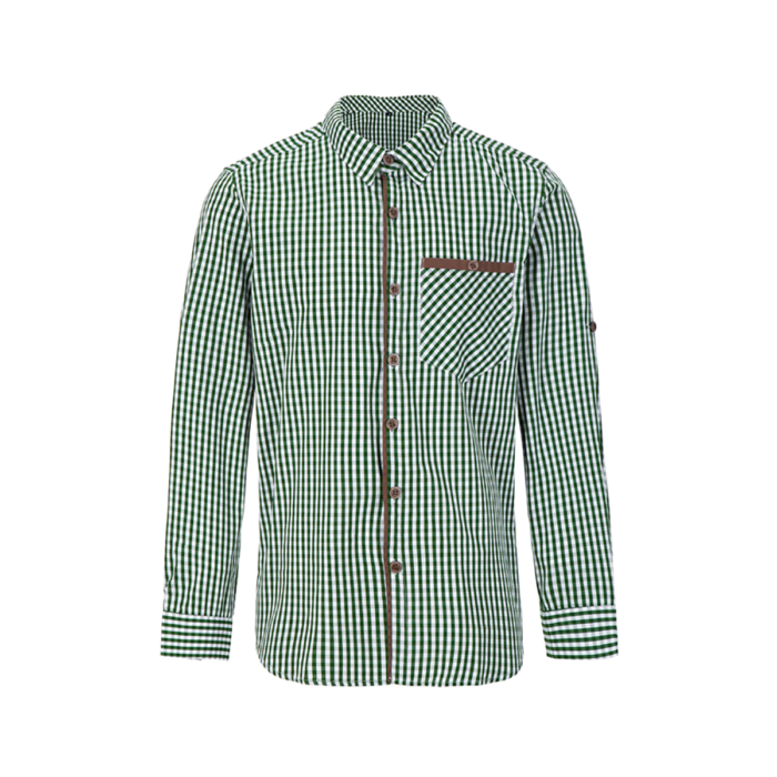 Bavarian Classic Men's Checkered Shirt in Green