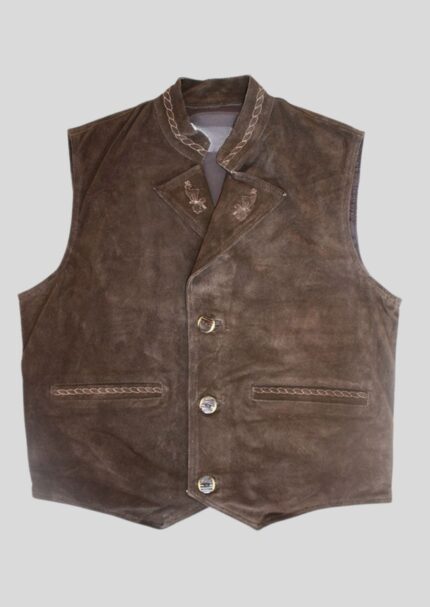 Classic Suede Leather Vest for Oktoberfest