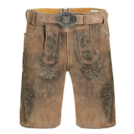 Bavarian Lederhosen Short in Light Brown for Men