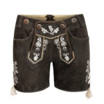Women's Short Lederhosen in Dark Brown