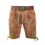 Authentic Oktoberfest Lederhosen Shorts in Vibrant Red